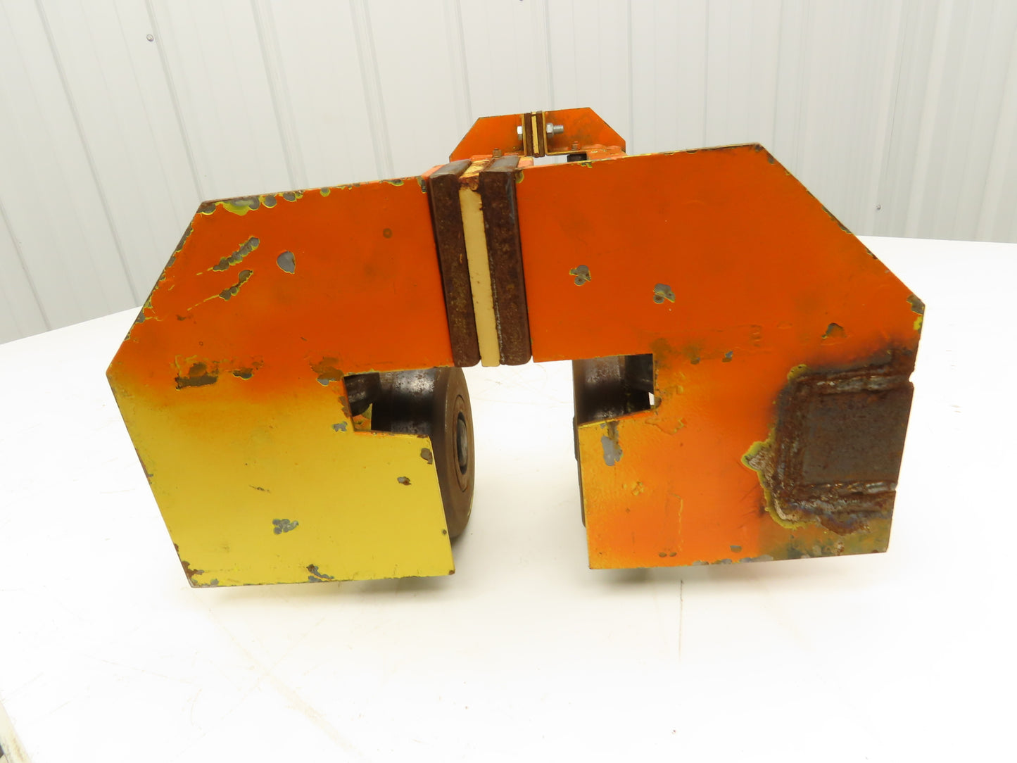 Underhung Bridge Crane Push End Truck 3-1/4"-5" Beam Flange 48"L 5"Steel Wheels