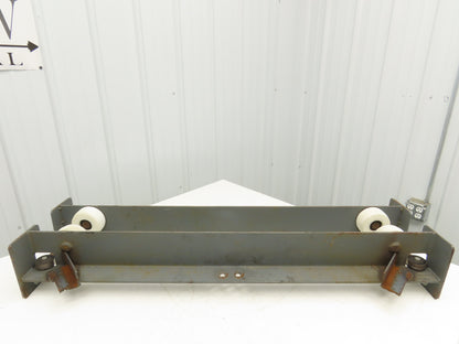 Underhung Bridge Crane End Truck 3-1/4"-7" Beam Flange 49"Length 4" Poly Wheels