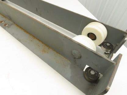 Underhung Bridge Crane End Truck 3-1/4"-7" Beam Flange 49"Length 4" Poly Wheels