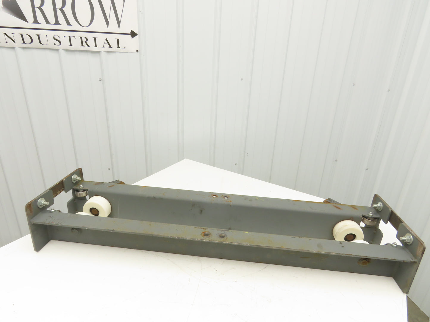 Underhung Bridge Crane End Truck 3-1/4"-7" Beam Flange 49"Length 4" Poly Wheels