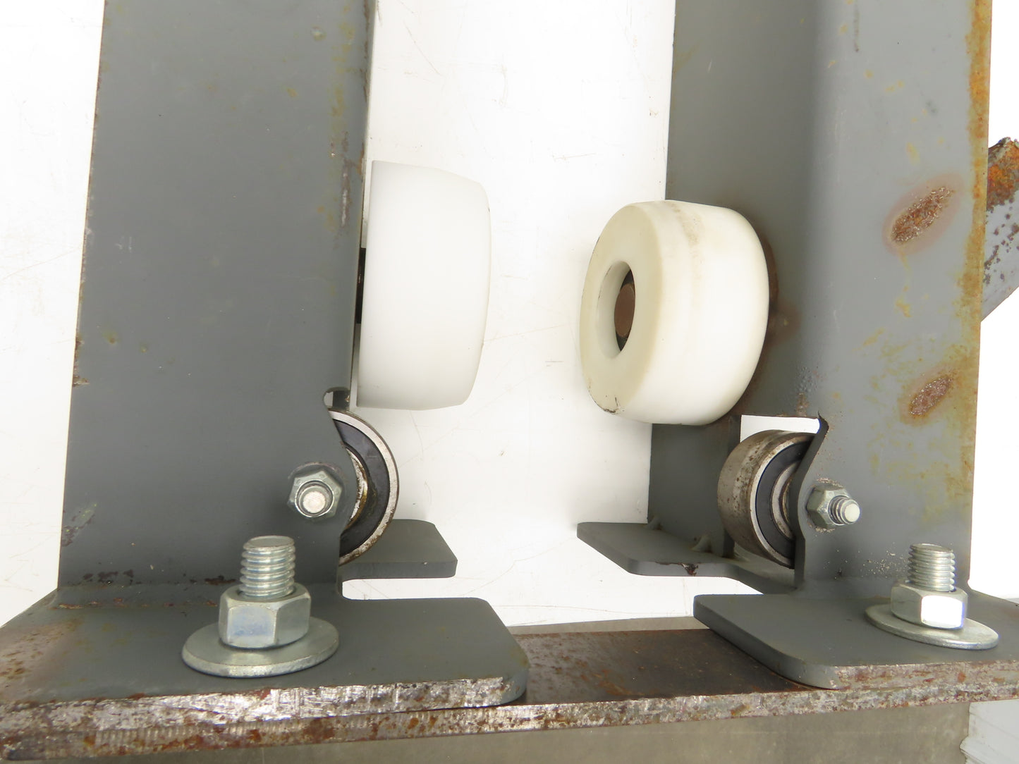 Underhung Bridge Crane End Truck 3-1/4"-7" Beam Flange 49"Length 4" Poly Wheels