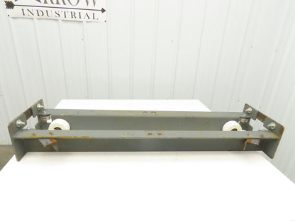 Underhung Bridge Crane End Truck 3-1/4"-7" Beam Flange 49"Length 4" Poly Wheels