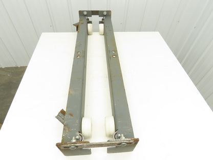 Underhung Bridge Crane End Truck 3-1/4"-7" Beam Flange 49"Length 4" Poly Wheels