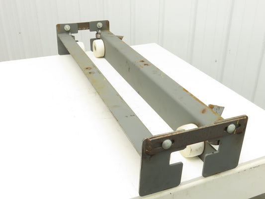 Underhung Bridge Crane End Truck 3-1/4"-7" Beam Flange 49"Length 4" Poly Wheels