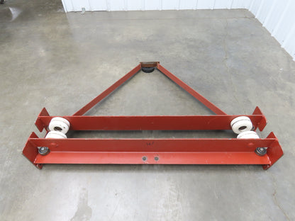 Underhung Bridge Crane Push End Truck 3.25"-7" Beam Flange 48"L 4" Poly Wheels
