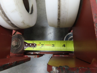 Underhung Bridge Crane Push End Truck 3.25"-7" Beam Flange 48"L 4" Poly Wheels