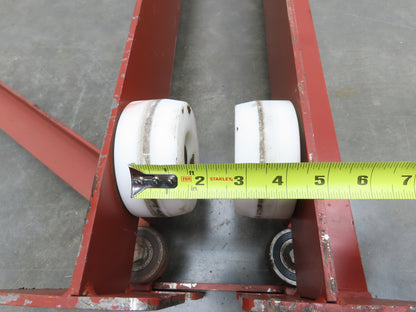 Underhung Bridge Crane Push End Truck 3.25"-7" Beam Flange 48"L 4" Poly Wheels