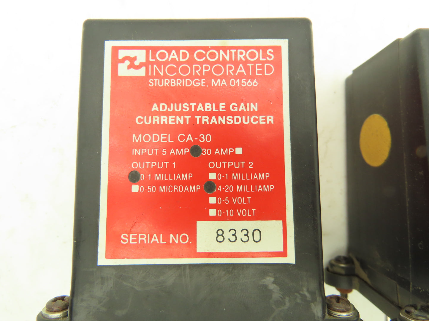 Load Controls CA-30 Adjustable Gain Current Transducer 5 Amp Lot of 2