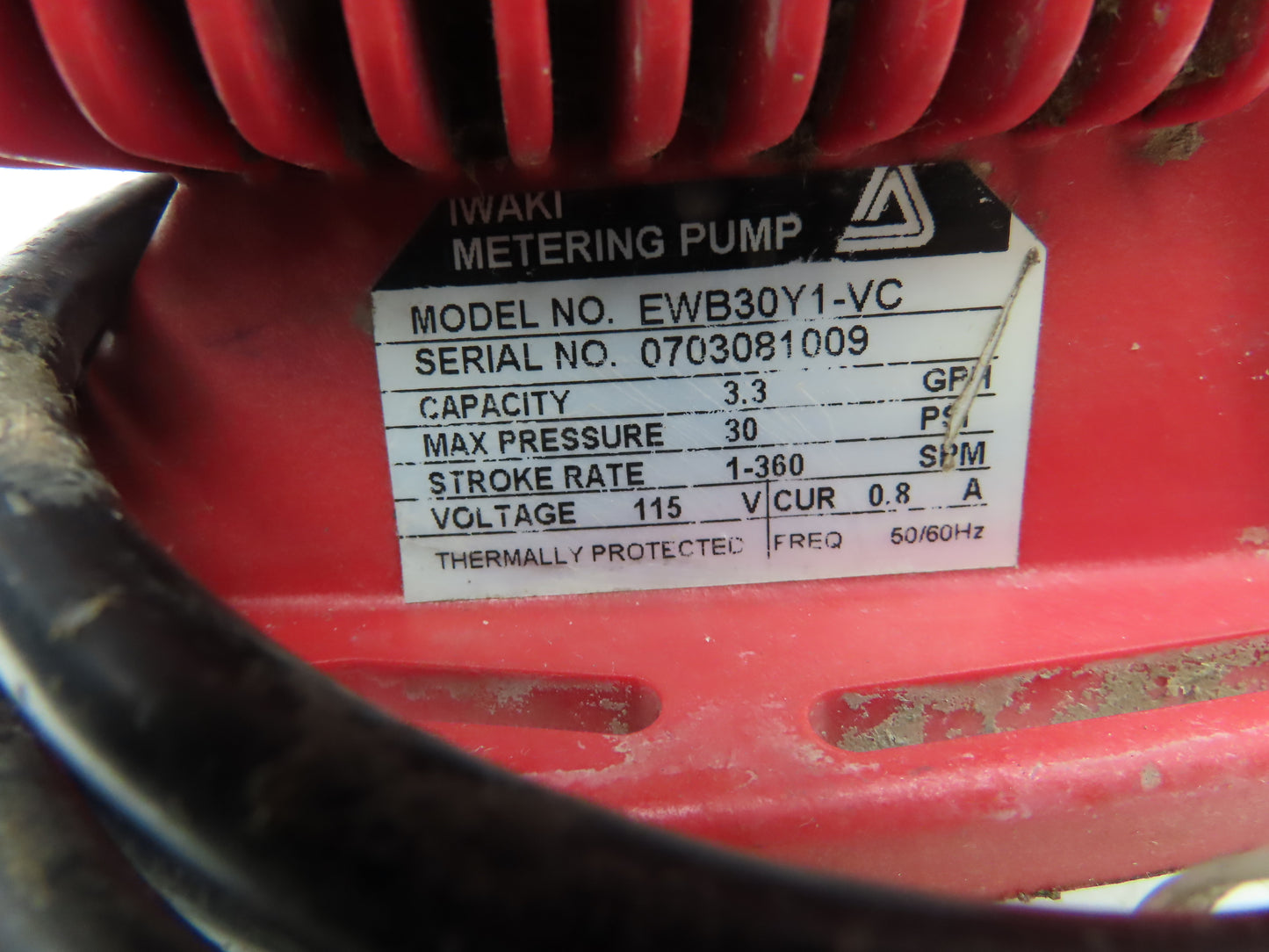 IWAKI EWB30Y1-VC Peristaltic Dosing Pump Adjustable 3.3 GPH 30 PSI 120V