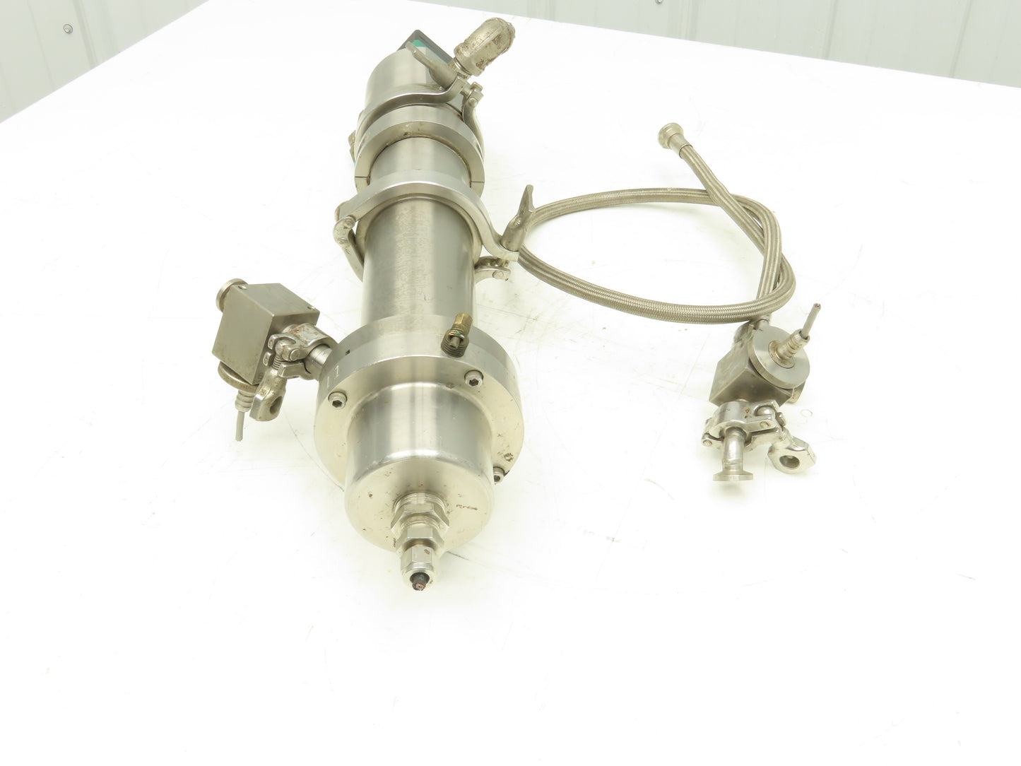 Baldewien NA Sanitary Mixing Valve Assy Pneumatic Plunger Btm 3" Body Dia x 22"