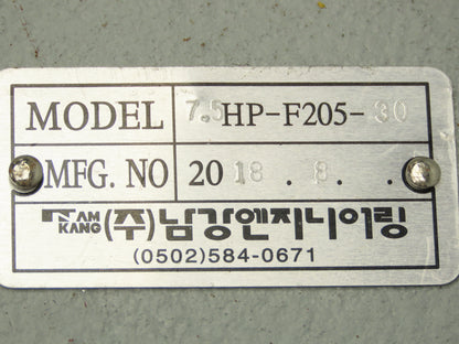 Vector Namkang 7.5HP-F205-30 Inline Gear Motor 30:1 Ratio 60rpm 5.5kw 460V 3PH