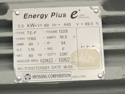 Vector Namkang 7.5HP-F205-30 Inline Gear Motor 30:1 Ratio 60rpm 5.5kw 460V 3PH
