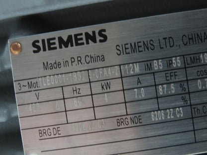 Jiangsu Siemens K77-Y4-4P-30.89-M4-B Gear Motor 30:1 Ratio 58rpm 4kw 480V 3PH