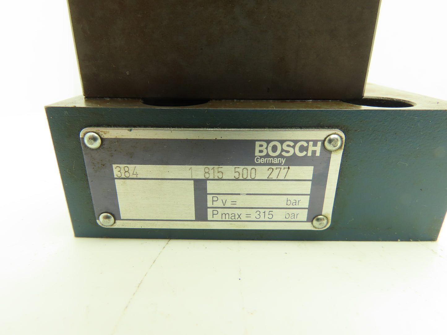 Rexroth 1815500277 Hydraulic Valve Block 315 Bar w Pressure Relief Valve