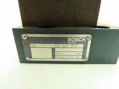 Rexroth 1815500277 Hydraulic Valve Block 315 Bar w Pressure Relief Valve
