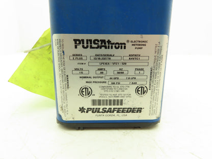 Pulsafeeder Pulsatron Electronic Dosing Metering Pump 44 GPD 100 PSI 115V