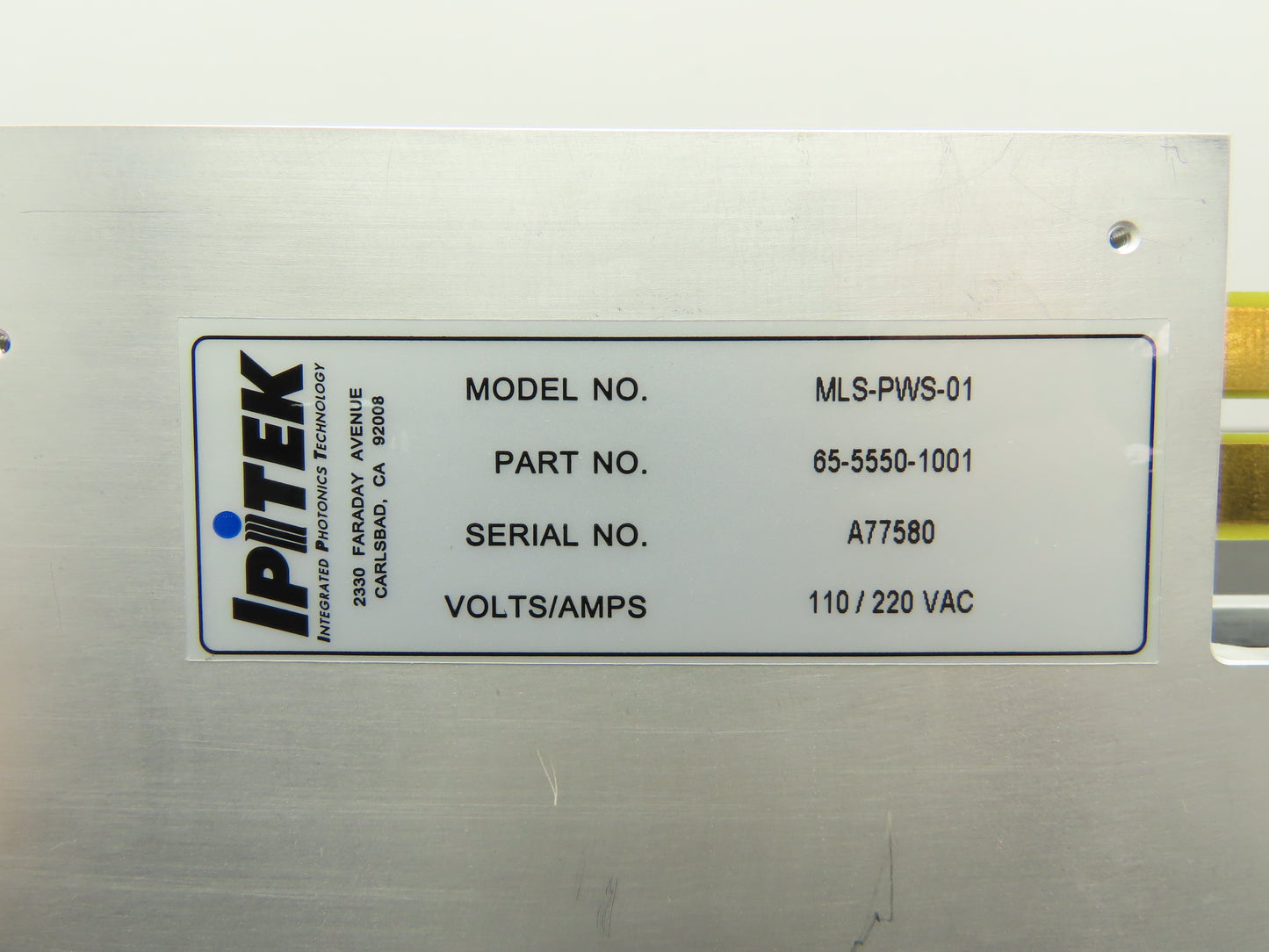 IPITEK MLS-PWS-01 LSM Power Supply 110/220VAC 65-5550-1001