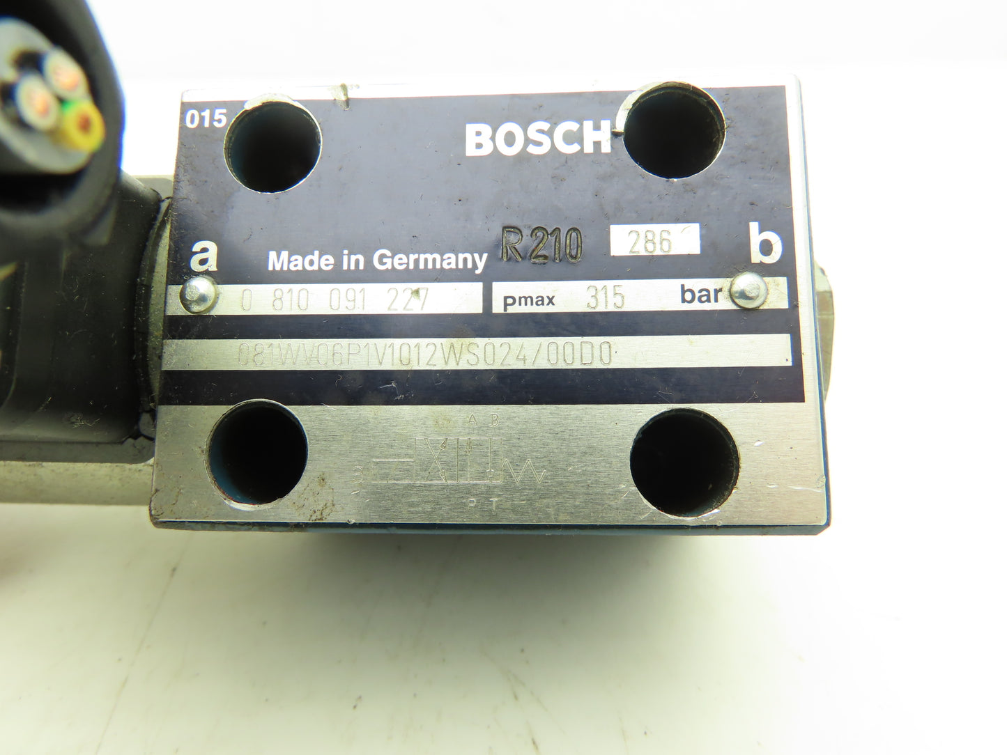 Bosch 0810091227 Hydraulic Solenoid Valve Pmax 315 Bar 24V1.4A