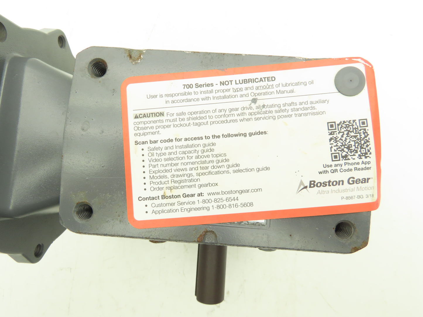 Boston Gear F721-80-B5-J Worm Gearbox 80:1 Reducer .38Hp 22rpm RH 56C Face