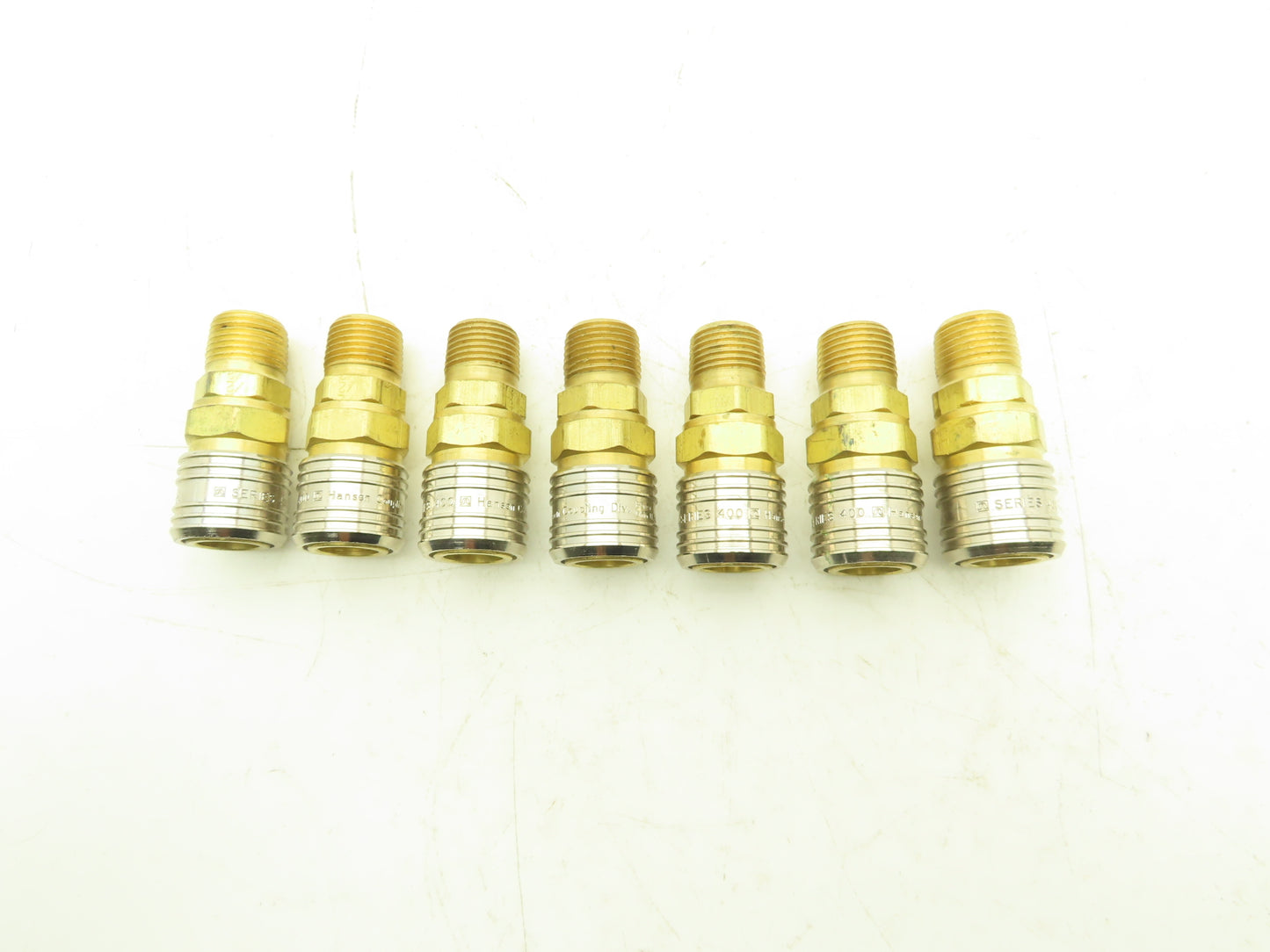 Hansen 400 Series Pneumatic Socket Coupling 1/2" Barb  Brass Body Lot of 7