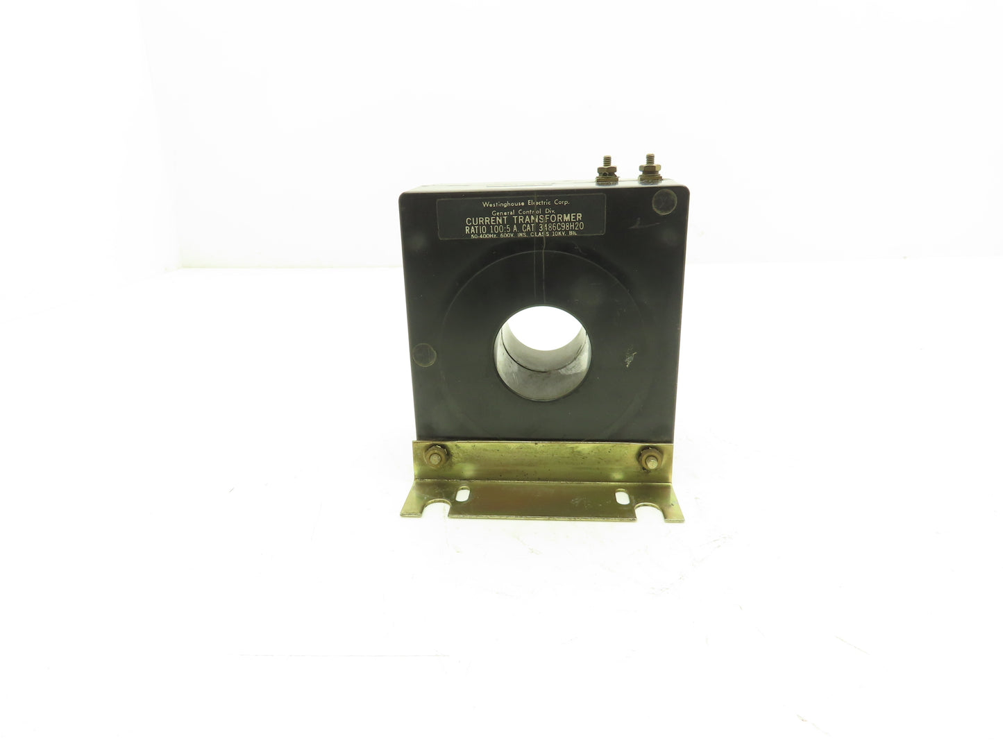 Westinghouse 3486C98H20 Current Transformer 100:5 Ratio 600V 50-400 Hz 10kV