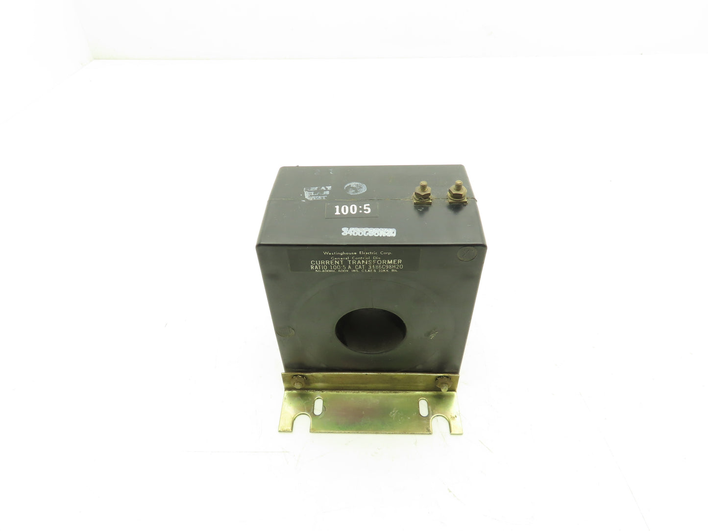 Westinghouse 3486C98H20 Current Transformer 100:5 Ratio 600V 50-400 Hz 10kV