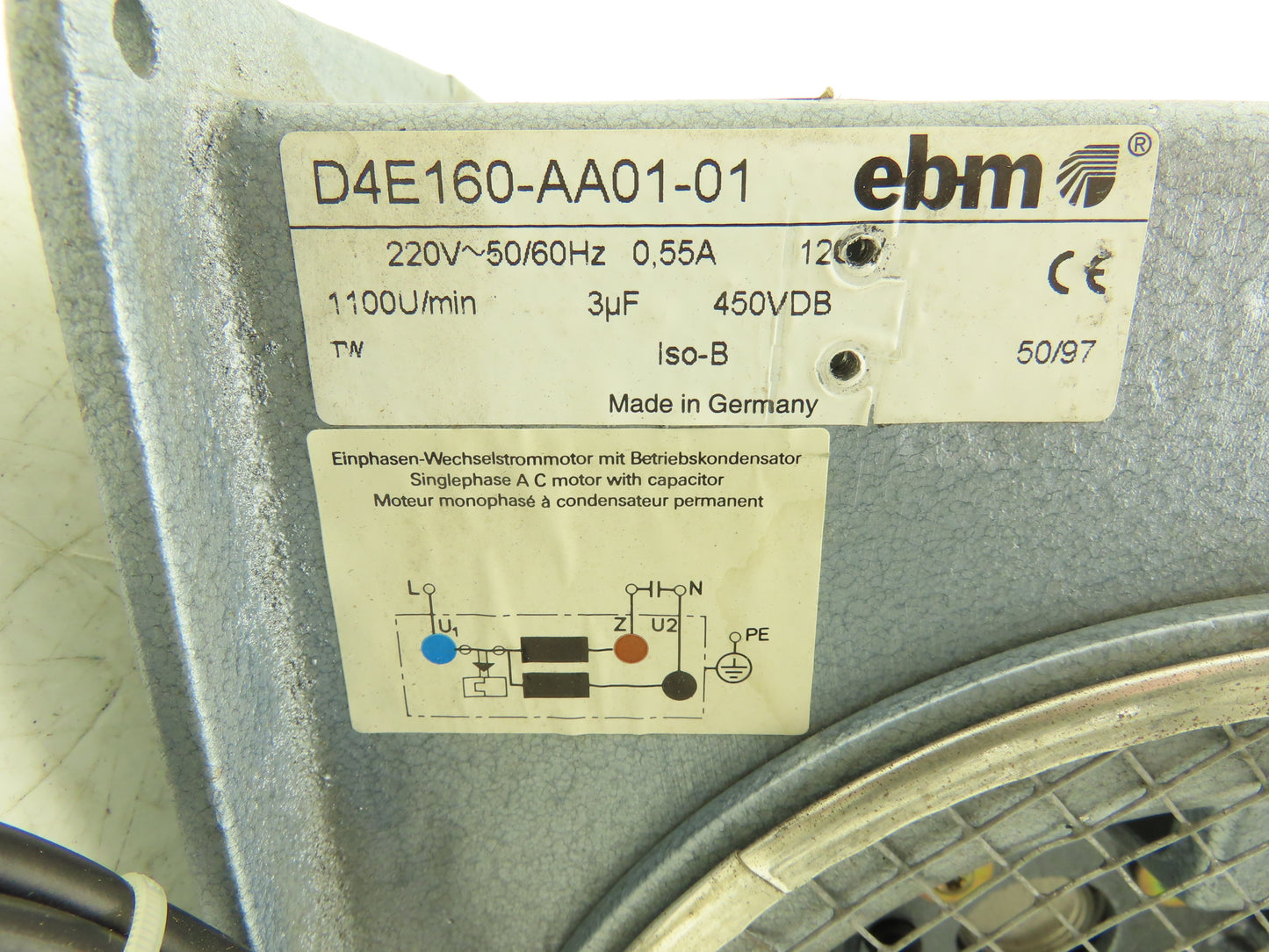 Ebm D4E160-AA01-01 Centrifugal Blower Fan 220V 120W 1100 RPM 160mm Cast Aluminum