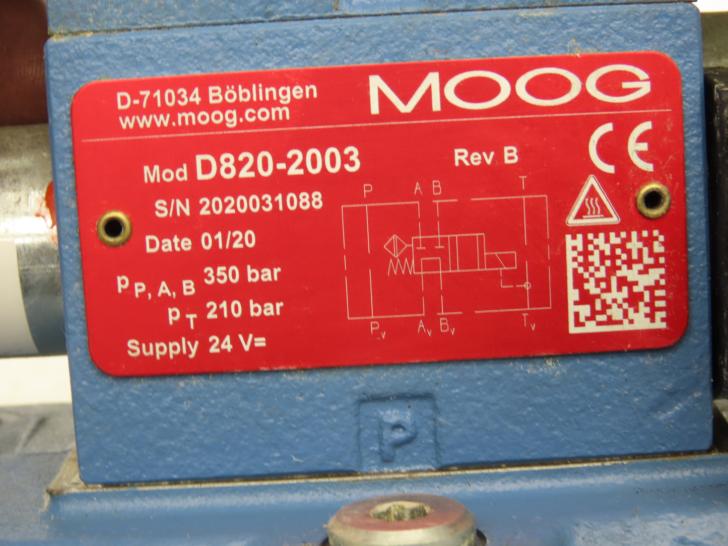 Moog D684Z4826G Hydraulic EFB Servo Proportional Pilot Control Valve Assembly