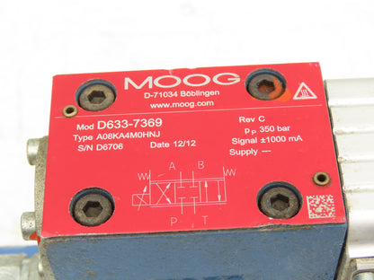 Moog D684Z4826G Hydraulic EFB Servo Proportional Pilot Control Valve Assembly