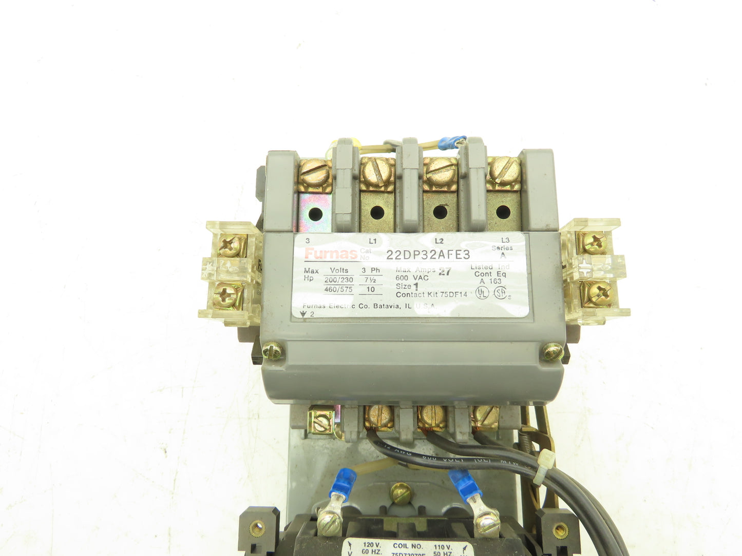 Furnas 22DP32AFE3 Reversing Motor Starter 10Hp Size 1 Max 27A 600 VAC Overload