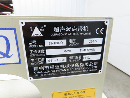 Changzhou JT-100-Q Ultrasonic Welding Sewing Head Unit Press 2x1" Foot 220V