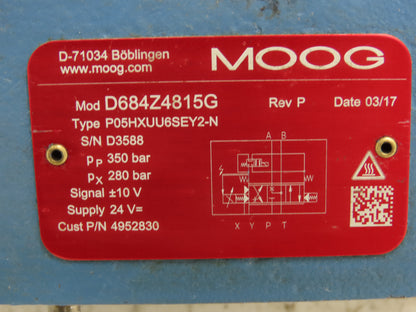 Moog D684Z4315G Hydraulic EFB Servo Proportional Pilot Control Valve Assembly