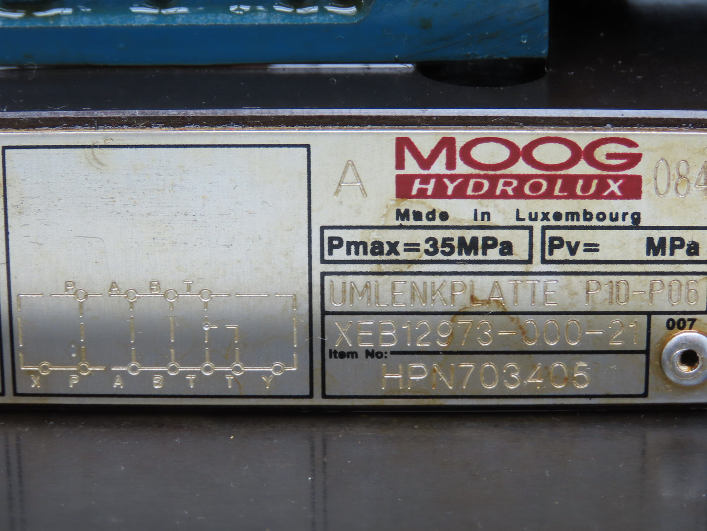 Moog CCE50A6RH1X10 Hydraulic Cartridge Valve