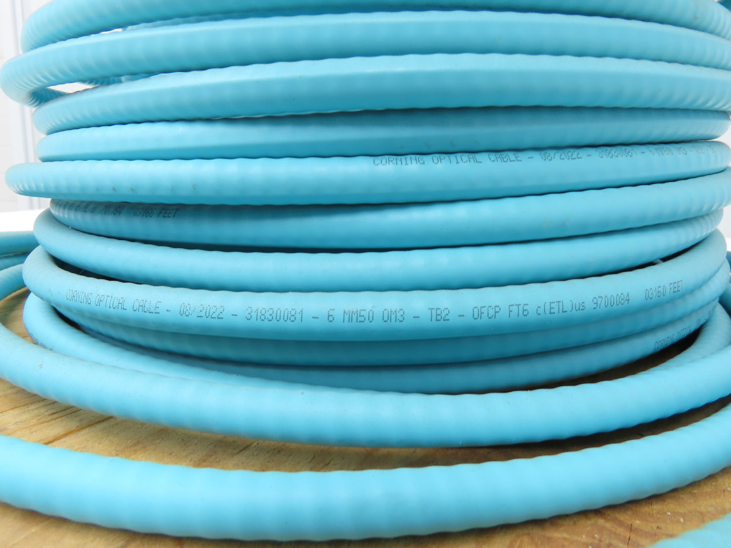 Corning 6-Fiber Optic MIC Tight-Buffered Interlocking Armored Plenum Cable 210'