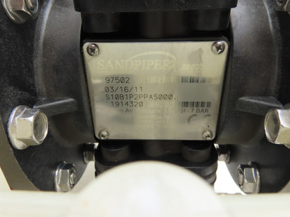 Sandpiper S10B1P2PPAS000 Pneumatic Diaphragm Air Pump 1" Non-Metallic Poly