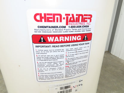 Chem Tainer TC1829CA-MCM Poly Plastic Chemical Tank 30 Gallon Lid Metal Stand