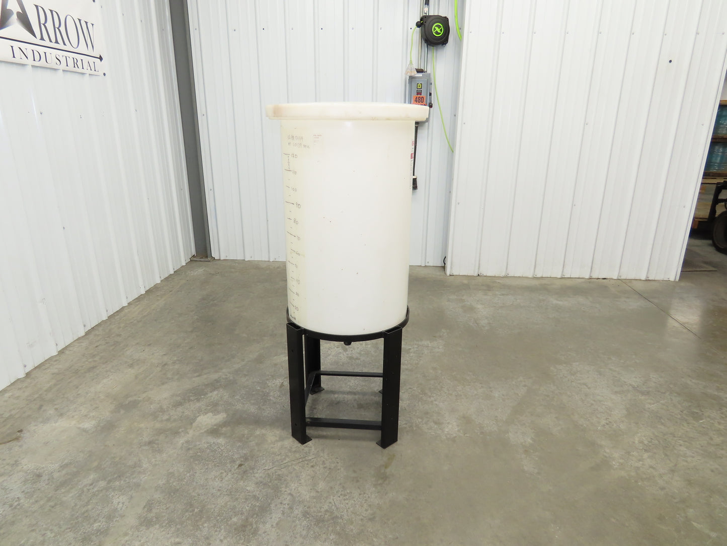 Chem Tainer TC1829CA-MCM Poly Plastic Chemical Tank 30 Gallon Lid Metal Stand