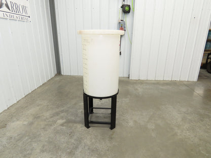 Chem Tainer TC1829CA-MCM Poly Plastic Chemical Tank 30 Gallon Lid Metal Stand
