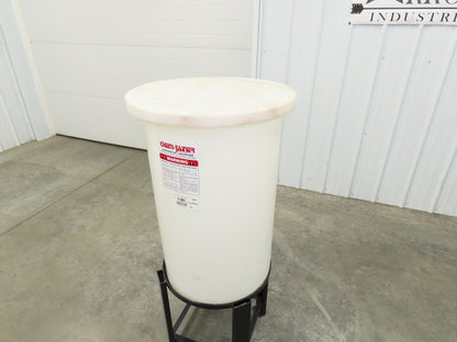 Chem Tainer TC1829CA-MCM Poly Plastic Chemical Tank 30 Gallon Lid Metal Stand