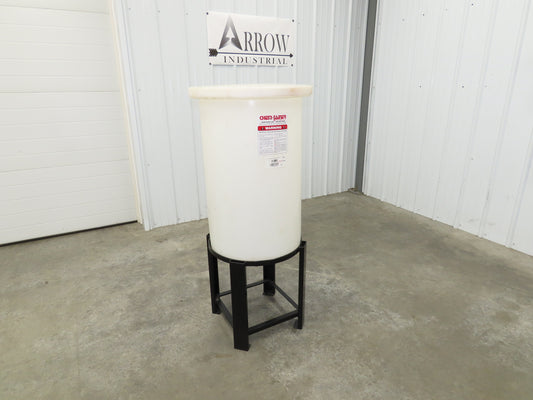 Chem Tainer TC1829CA-MCM Poly Plastic Chemical Tank 30 Gallon Lid Metal Stand