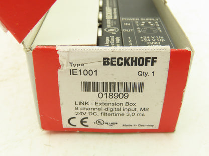 Beckhoff IE1001-0000 Extension Box 8-Channel Digital Input 24VDC M8
