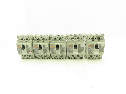 Fuji BW50RAGU3P015 3-Pole Auto Circuit Breaker 15A 500V 3Ph Molded Case Lot of 5