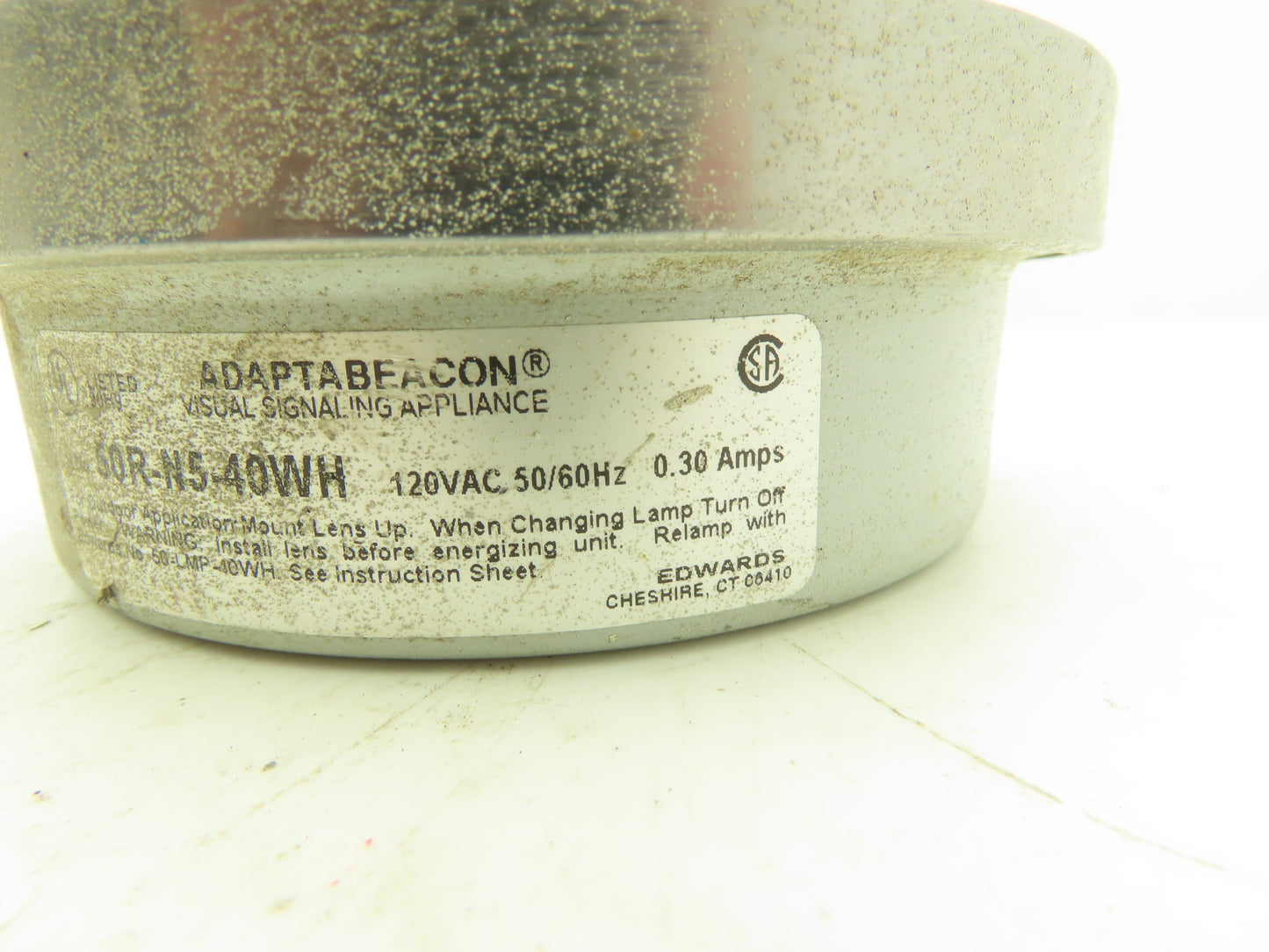 Edwards 50R-N5-40WH Adaptabeacon Red Signaling Warning Light Base 6" 120VAC