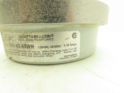 Edwards 50R-N5-40WH Adaptabeacon Red Signaling Warning Light Base 6" 120VAC