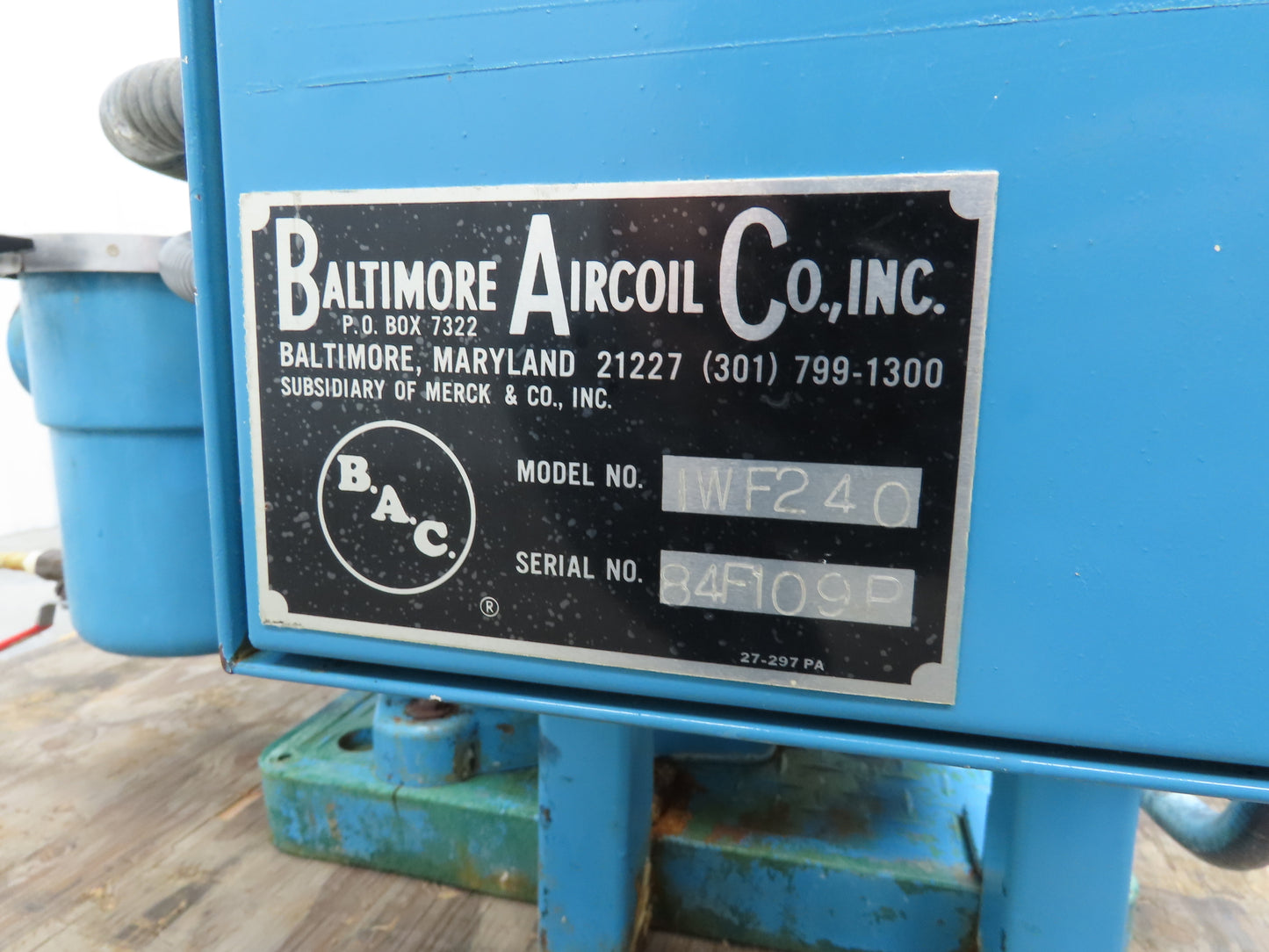 Baltimore Aircoil IWF240 BAC Sand Filter Stainless Bowl 230/460V 3Ph Pump