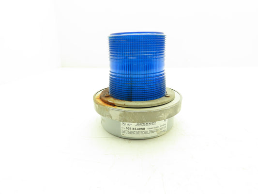 Edwards 50B-N5-40WH Adaptabeacon Blue Signaling Warning Light Base 6" 120VAC