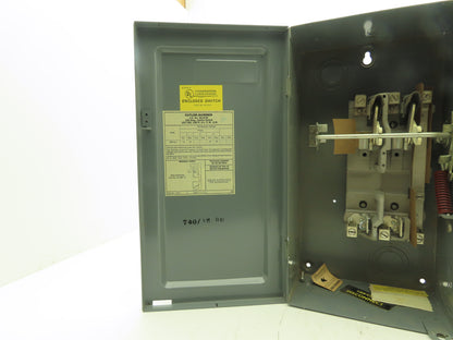 Cutler Hammer DG223N  Fusible Safety Disconnect Switch 100A 120/240VAC 2 Pole