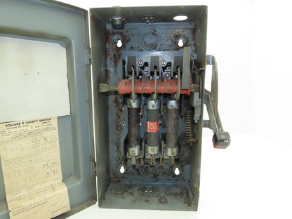 Square D H363 Fusible Safety Disconnect Switch 100A 480/600 VAC Ser D2