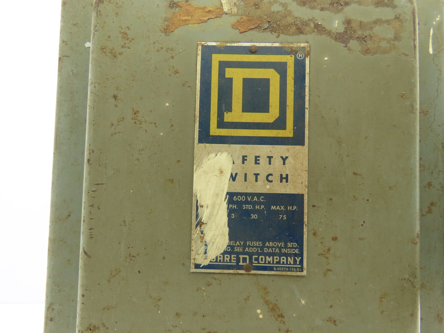 Square D H363 Fusible Safety Disconnect Switch 100A 480/600 VAC Ser D2