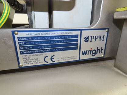 PPM WF450 Wright Linear Vibratory Conveyor Feeder 17.5" W 32.5" Long Stainless